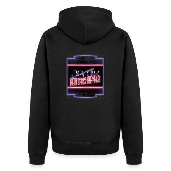 geburtstagsgeschenk geschenkidee geburtstag - Unisex Premium Bio Zip Hoodie - Schwarz - Hinten - Nico (187cm)