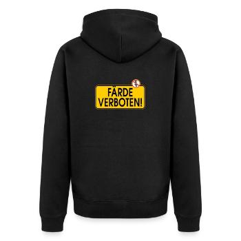DANGER! Horses forbidden - Unisex Premium Organic Zip Hoodie - black - Back - Nico (187cm)