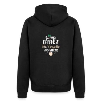 In My Defense The Coquito Was Strong Rum Drink Pue - Unisex Premium Organic Zip Hoodie - black - Back - Nico (187cm)