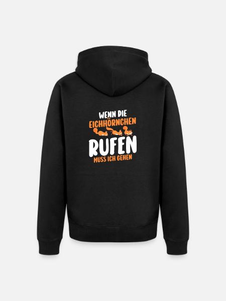 Eichhörnchen - Unisex Premium Bio Zip Hoodie - Schwarz