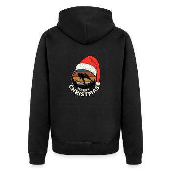 T-shirt de Noël avec motif de saut à ski - Veste à capuche bio Premium Unisexe - noir - Dos - Nico (187cm)