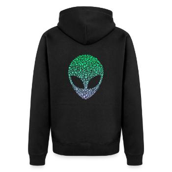 Tête extraterrestre d’OVNI martien extraterrestre - Veste à capuche bio Premium Unisexe - noir - Dos - Nico (187cm)