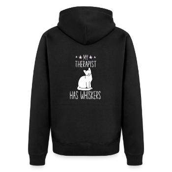 Tenue amusante de propriétaire de chat - Veste à capuche bio Premium Unisexe - noir - Dos - Nico (187cm)