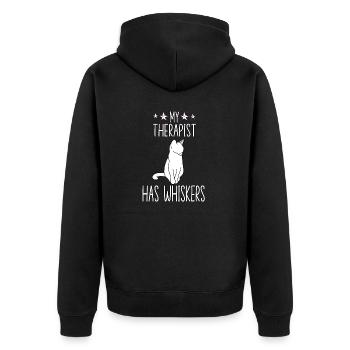 Kitten cat outfit for cat owner cat - Unisex Premium Organic Zip Hoodie - black - Back - Nico (187cm)