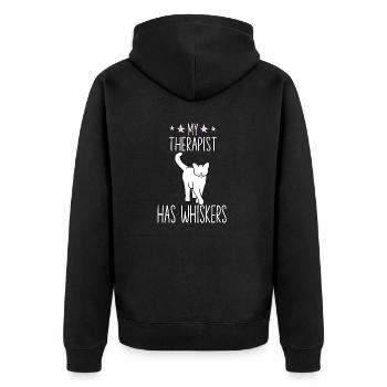 Katzen Kostüm Parodie lustige Katze Besitzer - Unisex Premium Bio Zip Hoodie - Schwarz - Hinten - Nico (187cm)