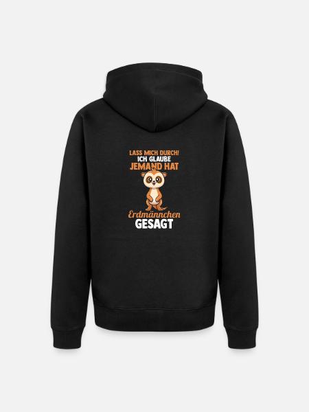 Erdmännchen - Unisex Premium Bio Zip Hoodie - Schwarz