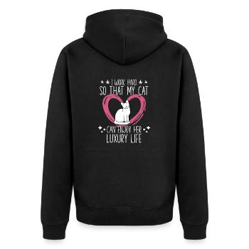 Chaton motif chats accessoires propriétaire de - Veste à capuche bio Premium Unisexe - noir - Dos - Nico (187cm)