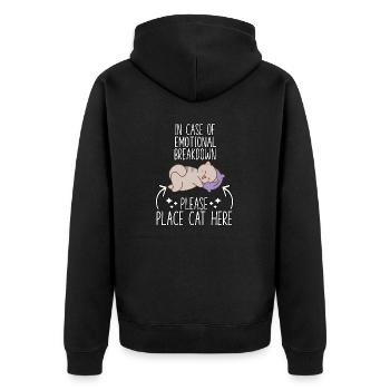 Chats fan chats câlins motif propriétaire chat - Veste à capuche bio Premium Unisexe - noir - Dos - Nico (187cm)