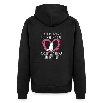 Chats fan chat ami chat dire chats - Veste à capuche bio Premium Unisexe - noir - Dos - Nico (187cm)