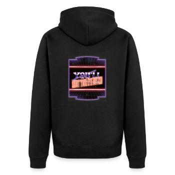 dinosaur lover beard beach gift idea gift cute - Unisex Premium Bio Zip Hoodie - Schwarz - Hinten - Nico (187cm)