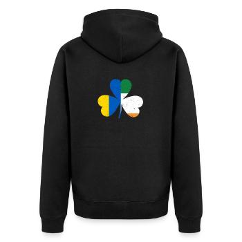 Trèfle drapeau ukrainien irlandais - Veste à capuche bio Premium Unisexe - noir - Dos - Nico (187cm)