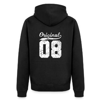 08 Original 16 Jahren Junge Mädchen Geburtstag - Unisex Premium Bio Zip Hoodie - Schwarz - Hinten - Nico (187cm)