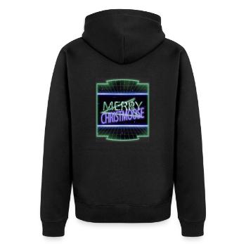 baby santa fun canada moose canadiana cute moose - Unisex Premium Bio Zip Hoodie - Schwarz - Hinten - Nico (187cm)