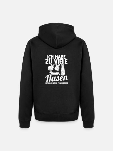 Kaninchen Hase - Unisex Premium Bio Zip Hoodie - Schwarz