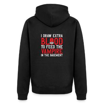 Phlebotomy Blood Draw Blood Nurse - Unisex Premium Organic Zip Hoodie - black - Back - Nico (187cm)