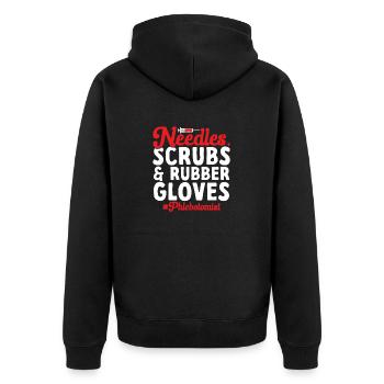 Phlebotomy Blood Draw Blood Nurse - Unisex Premium Organic Zip Hoodie - black - Back - Nico (187cm)