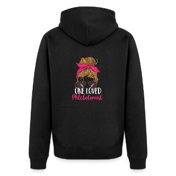 Phlebotomy Blood Draw Blood Nurse - Unisex Premium Organic Zip Hoodie - black - Back - Nico (187cm)