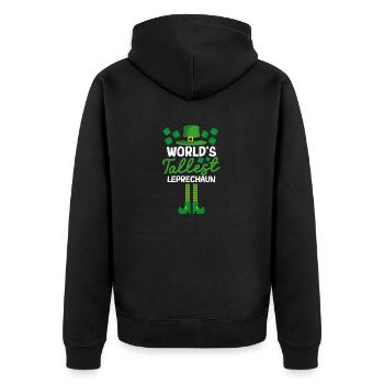 World's Largest Leprechaun St. Patrick's Day Shamrock - Unisex Premium Organic Zip Hoodie - black - Back - Nico (187cm)