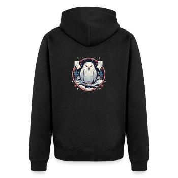 Harfang des neiges avec ornement de Noël - Veste à capuche bio Premium Unisexe - noir - Dos - Nico (187cm)