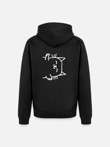 Katze Tier - Unisex Premium Bio Zip Hoodie - Schwarz
