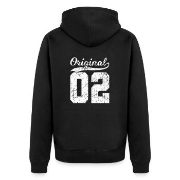 02 Original 22 Years Man Wife Birthday - Unisex Premium Organic Zip Hoodie - black - Back - Nico (187cm)