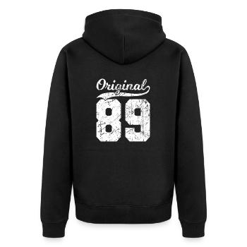 89 Original 35 Ans Homme Femme Anniversaire - Veste à capuche bio Premium Unisexe - noir - Dos - Nico (187cm)