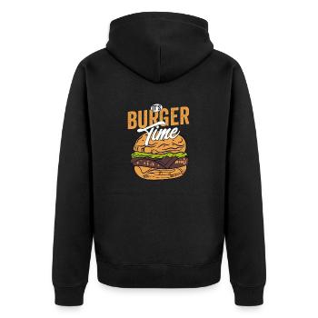 It's Burger Time Hamburger Food Meat Buns - Unisex Premium Bio Zip Hoodie - Schwarz - Hinten - Nico (187cm)