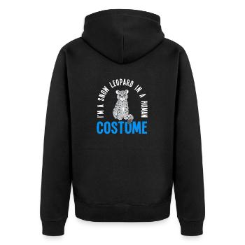 Snow leopard - Unisex Premium Organic Zip Hoodie - black - Back - Nico (187cm)