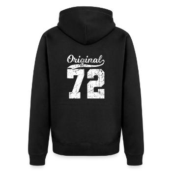 72 Original 52 Jahren Mann Frau Geburtstag - Unisex Premium Bio Zip Hoodie - Schwarz - Hinten - Nico (187cm)