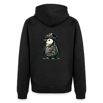 Vintage victorien Steampunk pingouin amant cadeau - Veste à capuche bio Premium Unisexe - noir - Dos - Nico (187cm)