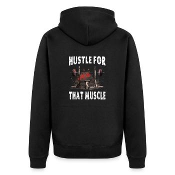 Se démener pour ce muscle - Veste à capuche bio Premium Unisexe - noir - Dos - Nico (187cm)