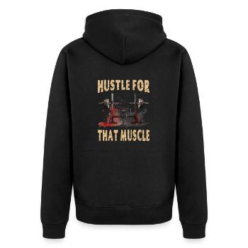 Se démener pour ce muscle - Veste à capuche bio Premium Unisexe - noir - Dos - Nico (187cm)