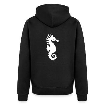 T-Shirt Silhouette hippocampe - Nautique Poisson Marine - Veste à capuche bio Premium Unisexe - noir - Dos - Nico (187cm)