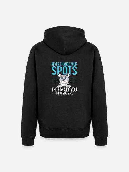 Snow leopard - Unisex Premium Organic Zip Hoodie - black