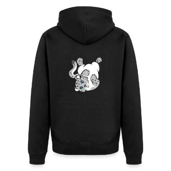 Snow leopard - Unisex Premium Organic Zip Hoodie - black - Back - Nico (187cm)