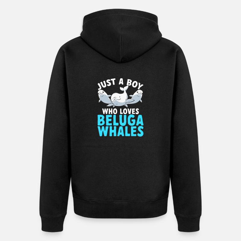 Baleine blanche Béluga - Veste à capuche bio Premium Unisexe - noir