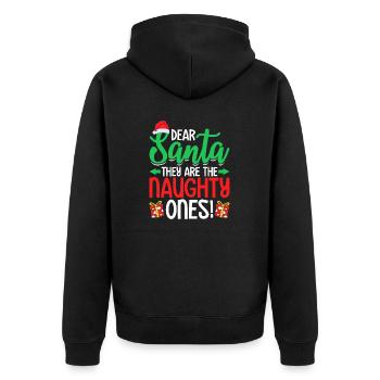 Cher Père Noël, ils sont les vilains drôles - Veste à capuche bio Premium Unisexe - noir - Dos - Nico (187cm)
