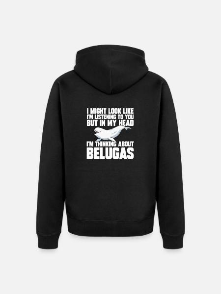 Weißwal Beluga Wal - Unisex Premium Bio Zip Hoodie - Schwarz
