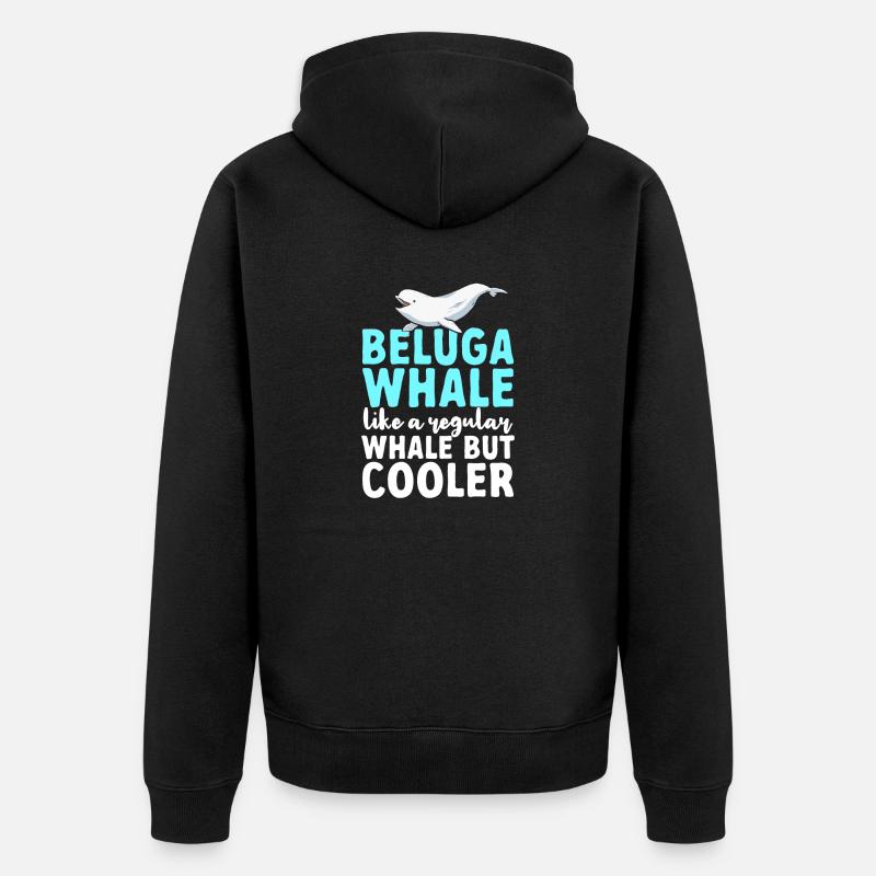 Baleine blanche Béluga - Veste à capuche bio Premium Unisexe - noir