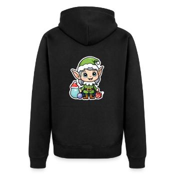 Elf Christmas Elf Gift Elf - Unisex Premium Organic Zip Hoodie - black - Back - Nico (187cm)