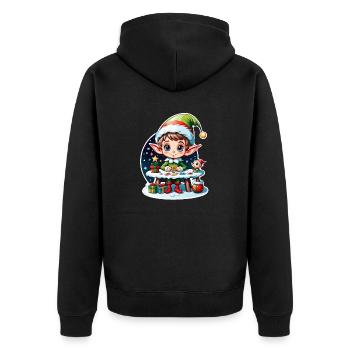 Elf Weihnachten Elf Geschenk - Unisex Premium Bio Zip Hoodie - Schwarz - Hinten - Nico (187cm)