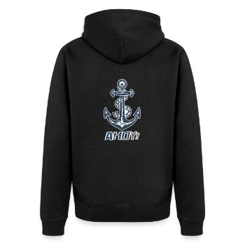 Ancre Ahoy - Veste à capuche bio Premium Unisexe - noir - Dos - Nico (187cm)