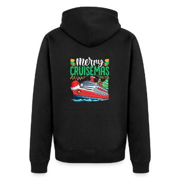 Merry Cruise Mas Funny Christmas Cruise Xmas - Unisex Premium Organic Zip Hoodie - black - Back - Nico (187cm)