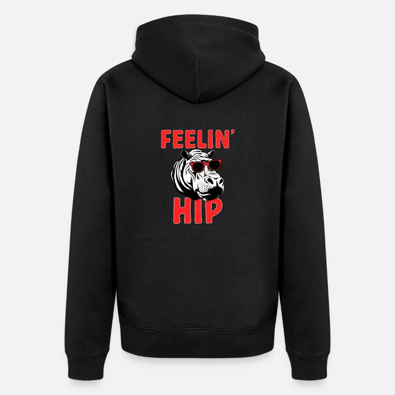 Hippopotame Hippopotame - Veste à capuche bio Premium Unisexe - noir
