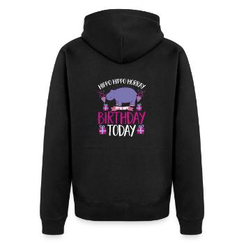 Hippopotame Hippopotame - Veste à capuche bio Premium Unisexe - noir - Dos - Nico (187cm)