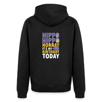 Hippopotame Hippopotame - Veste à capuche bio Premium Unisexe - noir - Dos - Nico (187cm)