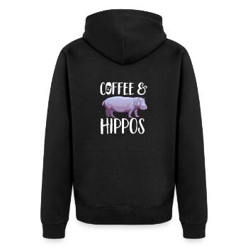 Hippopotame Hippopotame - Veste à capuche bio Premium Unisexe - noir - Dos - Nico (187cm)