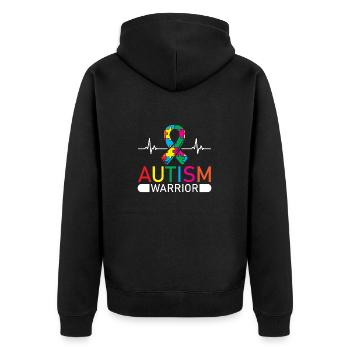 Autiste Guerrier Autiste - Veste à capuche bio Premium Unisexe - noir - Dos - Nico (187cm)