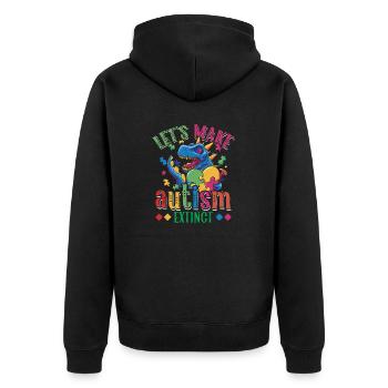 Machen Wir Den Autismus Zum Aussterben Des - Unisex Premium Bio Zip Hoodie - Schwarz - Hinten - Nico (187cm)