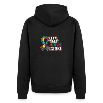 Machen Wir Den Autismus Zum Aussterben Des - Unisex Premium Bio Zip Hoodie - Schwarz - Hinten - Nico (187cm)